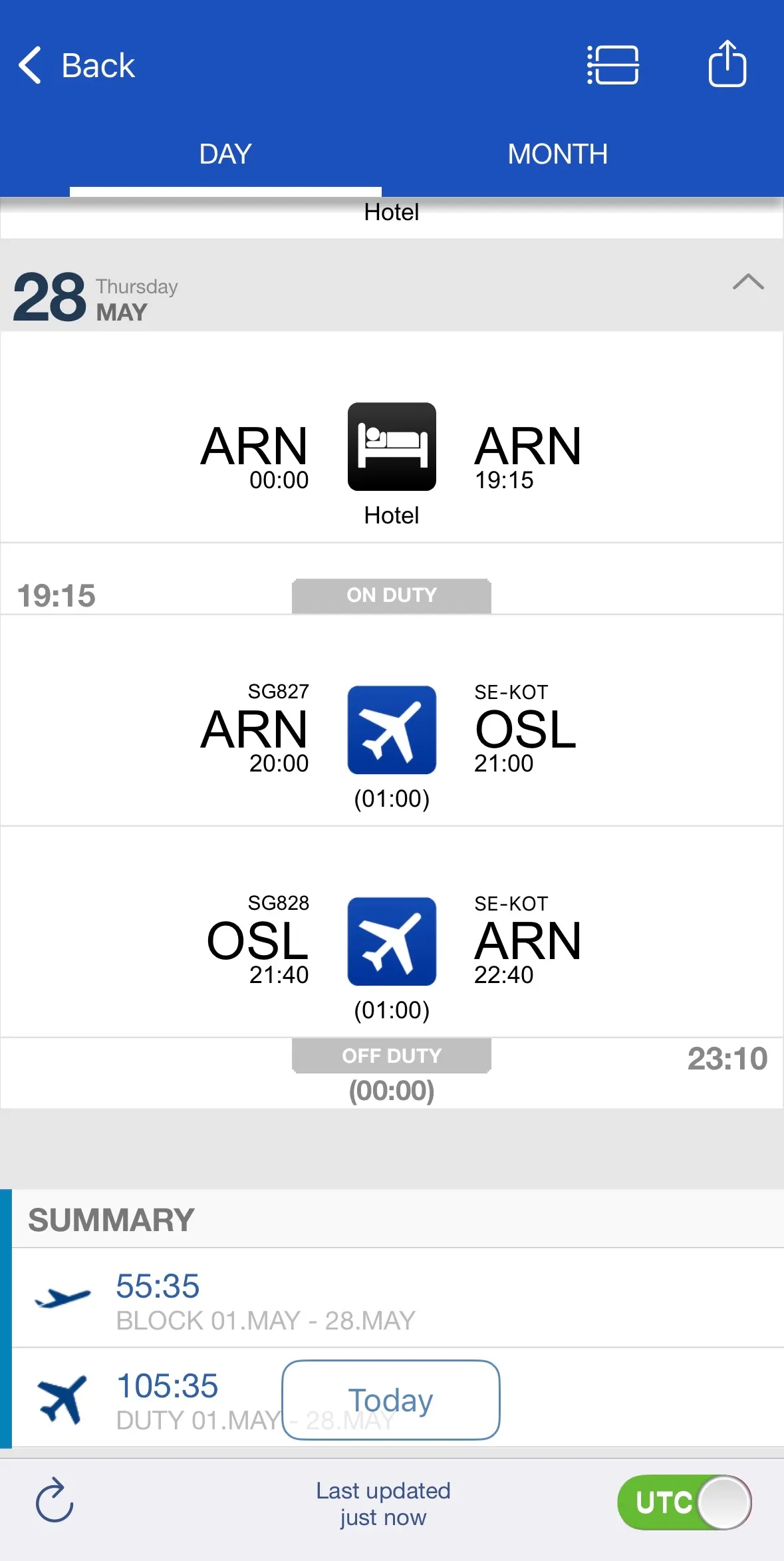 CrewApp-Mobile roster view